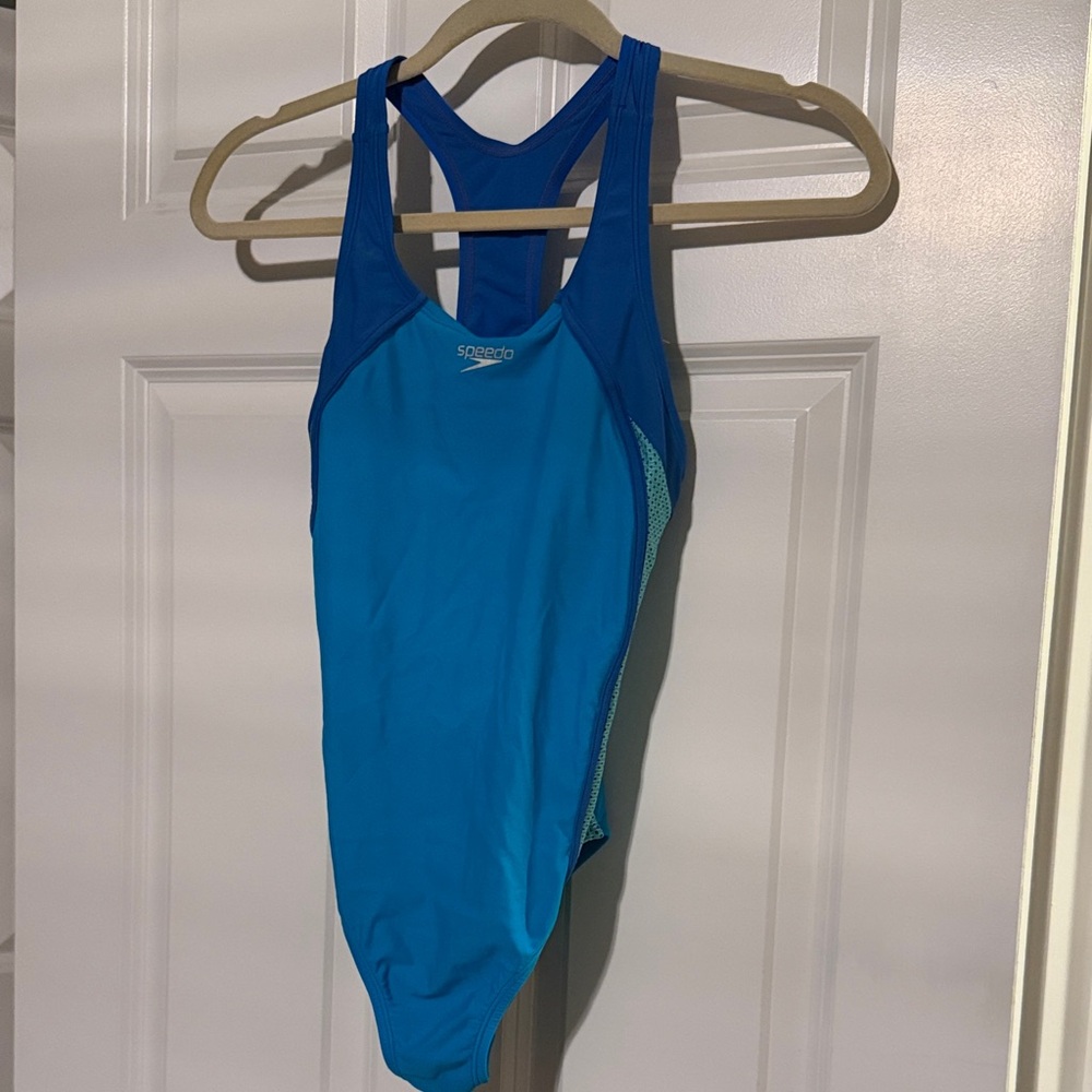 Speedo Women's Two-Tone Blue One Piece Swimsuit